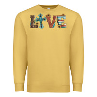 Antique Gold western love with cross Premium Sweatshirt - Artiststas