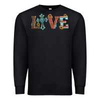 Black western love with cross Premium Sweatshirt - Artiststas