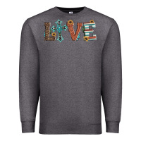 Charcoal Heather western love with cross Premium Sweatshirt - Artiststas