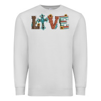 Dove Grey western love with cross Premium Sweatshirt - Artiststas