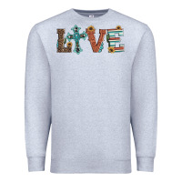 Heather Grey western love with cross Premium Sweatshirt - Artiststas