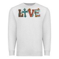 Oatmeal Heather western love with cross Premium Sweatshirt - Artiststas