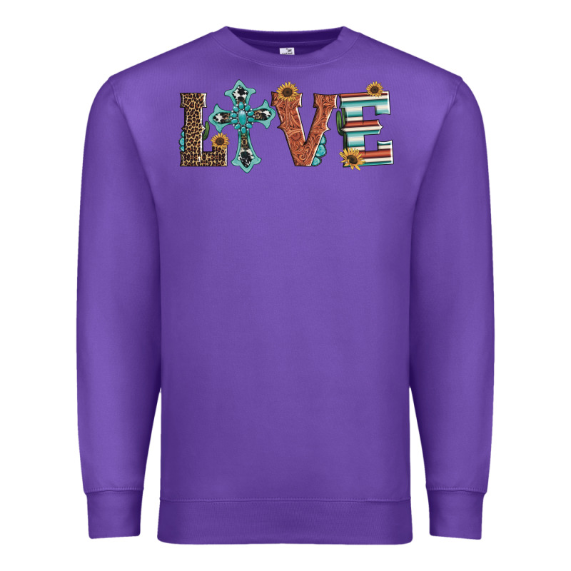 Western Love With Cross Premium Sweatshirt by Artiststas | Teevron