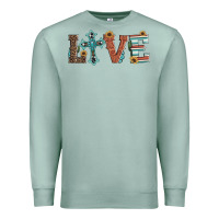 Seafoam western love with cross Premium Sweatshirt - Artiststas
