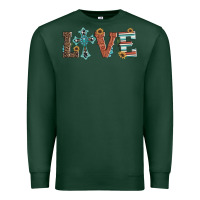 Sports Green western love with cross Premium Sweatshirt - Artiststas