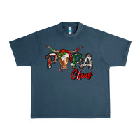Midnight Navy Papa Claus With Long Horn Western Christmas Urban Heavy Tee - RanaPortraitStore