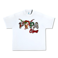 White Papa Claus With Long Horn Western Christmas Urban Heavy Tee - RanaPortraitStore
