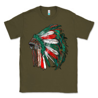 Army Green mexican flag indian headdress Classic Tee - RanaPortraitStore
