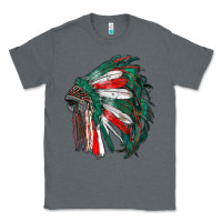 Charcoal Heather mexican flag indian headdress Classic Tee - RanaPortraitStore
