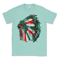 Seafoam mexican flag indian headdress Classic Tee - RanaPortraitStore