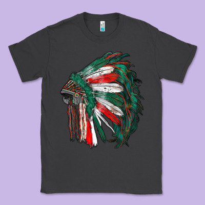 Mexican Flag Indian Headdress Classic Tee Designed By Ranaportraitstore