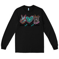 Black peace love pitbull Long Sleeve Tee - RanaPortraitStore