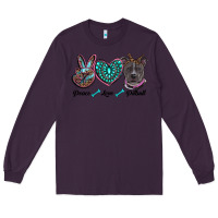 Plum peace love pitbull Long Sleeve Tee - RanaPortraitStore