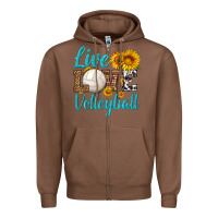 Chestnut live love volleyball Zipper Hoodie - HRA Design Shop