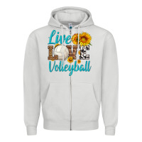 Dove Grey live love volleyball Zipper Hoodie - HRA Design Shop
