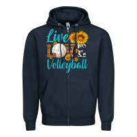 Navy live love volleyball Zipper Hoodie - HRA Design Shop