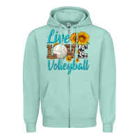 Seafoam live love volleyball Zipper Hoodie - HRA Design Shop