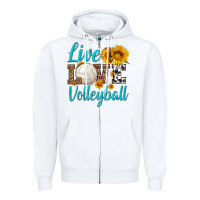White live love volleyball Zipper Hoodie - HRA Design Shop