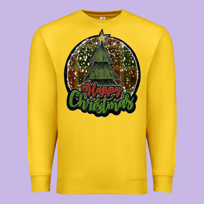 Happy Christmas Black Premium Sweatshirt Designed By Jahusdesignshop