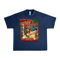 Navy Merry Cluckin' Christmas Urban Heavy Tee - RanaPortraitStore