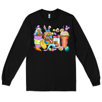 Black easter cartoon characters coffee cups Long Sleeve Tee - Zillion Design Studio