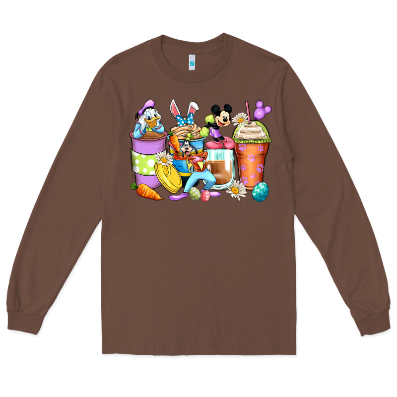 Easter Cartoon Characters Coffee Cups Long Sleeve Tee by Zillion Design Studio | Teevron