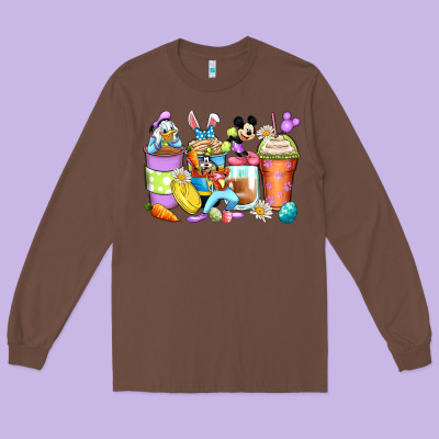 Easter Cartoon Characters Coffee Cups Long Sleeve Tee Designed By Zillion Design Studio