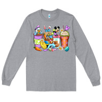 Heather Grey easter cartoon characters coffee cups Long Sleeve Tee - Zillion Design Studio