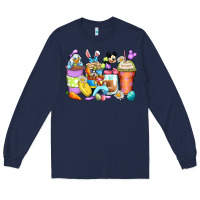 Navy easter cartoon characters coffee cups Long Sleeve Tee - Zillion Design Studio