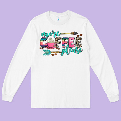 More Coffee Please Long Sleeve Tee Designed By Adodesignshop