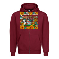 Burgundy Easter eggs sunflower gemstone tumbler Easter Day Zipper Hoodie - Neo Western