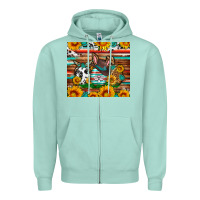 Seafoam Easter eggs sunflower gemstone tumbler Easter Day Zipper Hoodie - Neo Western