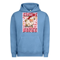 Pigment Pebble Blue santas favorite nurse Urban Hoodie - MaliasSmallBusiness