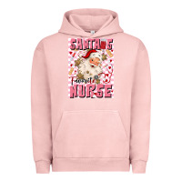 Pigment Salmon santas favorite nurse Urban Hoodie - MaliasSmallBusiness