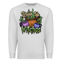 Dove Grey Drink up witches white Premium Sweatshirt - JahusDesignShop