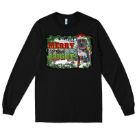Black merry and bright pitbull with farm Long Sleeve Tee - RanaPortraitStore