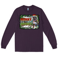 Plum merry and bright pitbull with farm Long Sleeve Tee - RanaPortraitStore