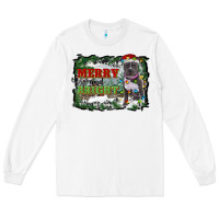 White merry and bright pitbull with farm Long Sleeve Tee - RanaPortraitStore