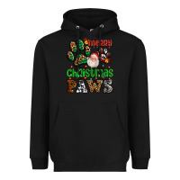 Black merry christmas paws with santa Heavyweight Hoodie - AdoDesignShop