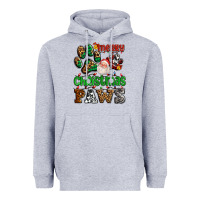 Heather Grey merry christmas paws with santa Heavyweight Hoodie - AdoDesignShop