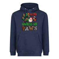 Navy merry christmas paws with santa Heavyweight Hoodie - AdoDesignShop