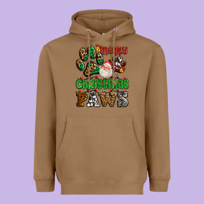 Merry Christmas Paws With Santa Heavyweight Hoodie Designed By Adodesignshop