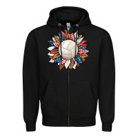 Black volleyball sunflower Zipper Hoodie - HRA Design Shop
