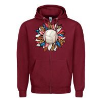Burgundy volleyball sunflower Zipper Hoodie - HRA Design Shop
