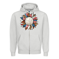 Dove Grey volleyball sunflower Zipper Hoodie - HRA Design Shop