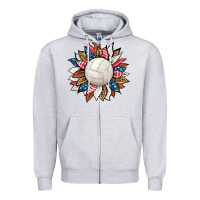 Heather Grey volleyball sunflower Zipper Hoodie - HRA Design Shop