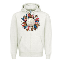 Oatmeal Heather volleyball sunflower Zipper Hoodie - HRA Design Shop