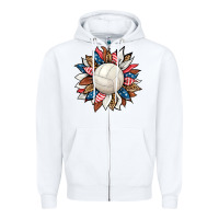 White volleyball sunflower Zipper Hoodie - HRA Design Shop