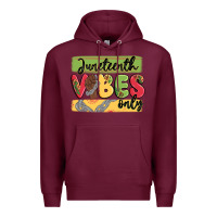 Burgundy juneteenth vibes only Premium Hoodie - MaliasSmallBusiness