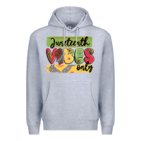 Heather Grey juneteenth vibes only Premium Hoodie - MaliasSmallBusiness